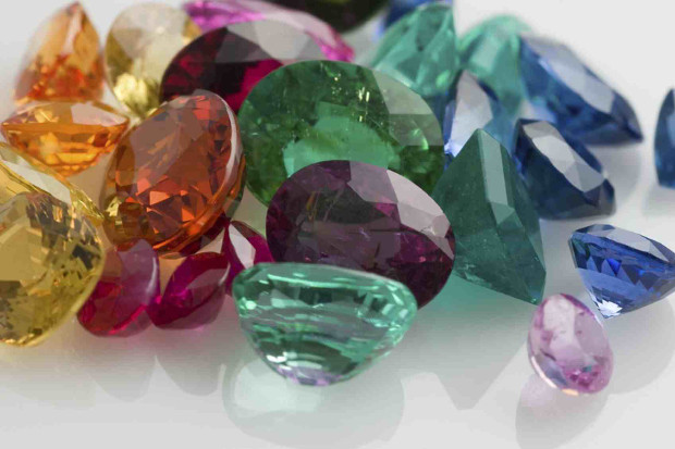 Real gems including sapphires, emeralds, rubies, tanzanite and tourmaline.